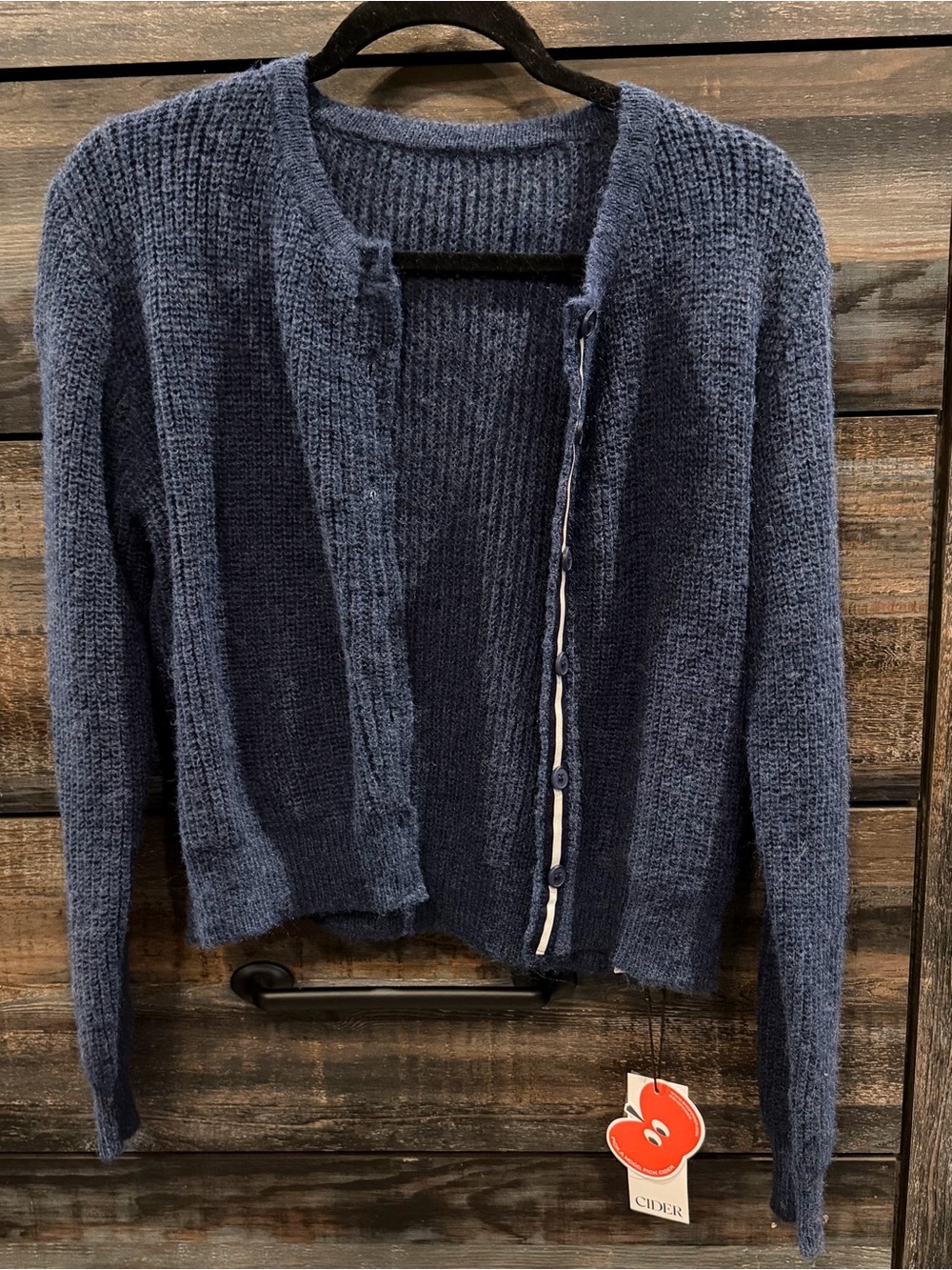 Cider Navy Knit Button-Front Cardigan